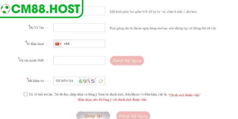 Đăng Ký CM88 Nhanh Chóng Để Trải Nghiệm Dịch Vụ Tối Ưu 2 Hướng dẫn xác thực tài khoản trực quan giúp kích hoạt nhanh chóng